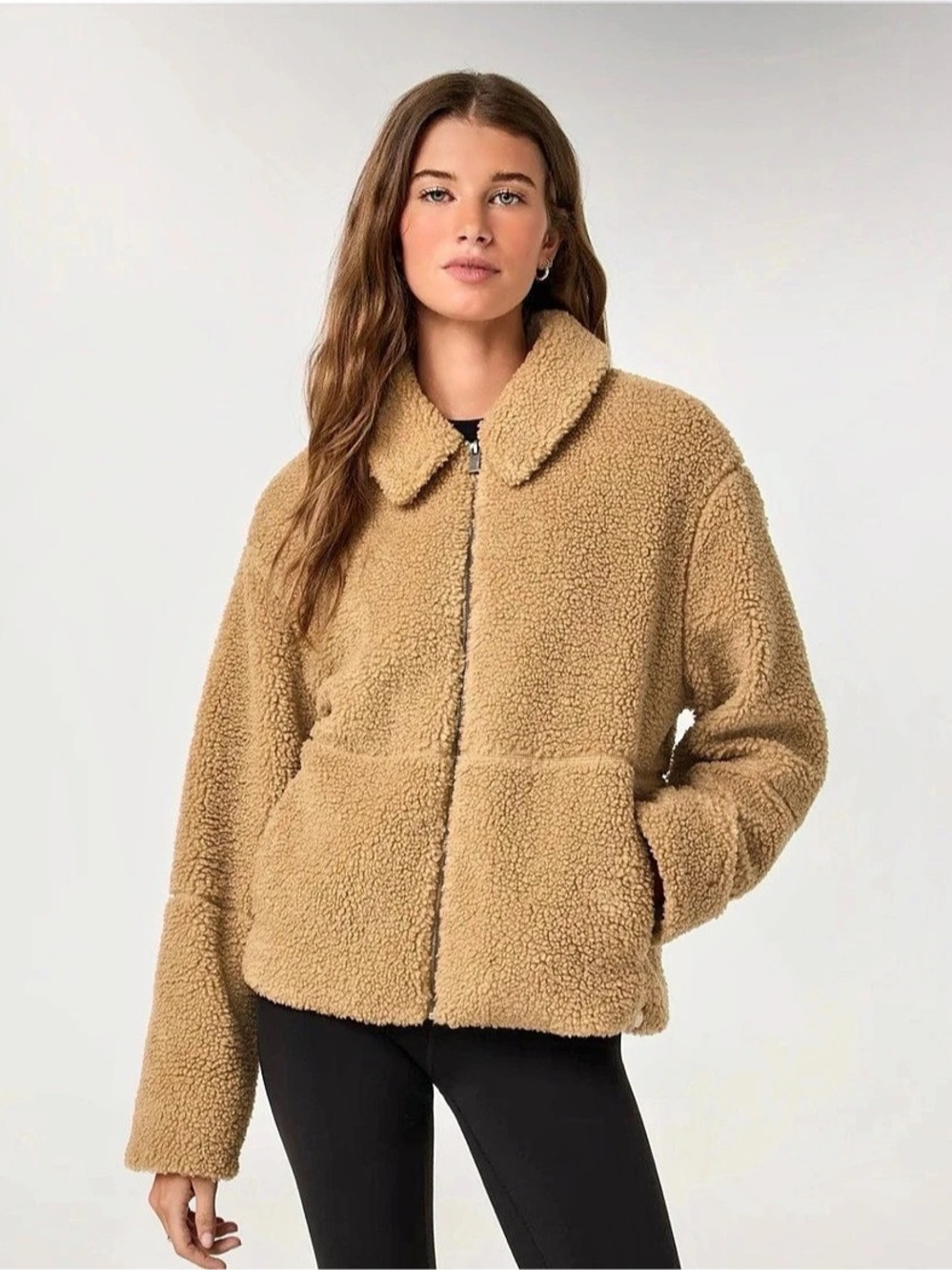 Vuori Cozy Sherpa Jacket Teddy Fleece Brown Large